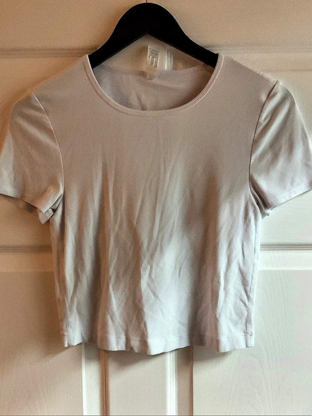 Yogalicious Heavyweight Crop Short Sleeve Top Ribbed Crop Top in